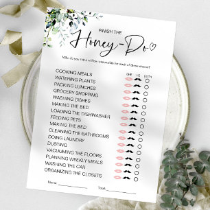 Honey Do List Bruidsfeest Spel Kaart