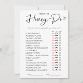 Honey Do List Bruiloft Spel Kaart (Voorkant)
