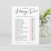 Honey Do List Bruiloft Spel Kaart (Staand voorkant)