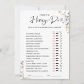Honey Do List Bruiloft Spel Kaart (Voorkant)