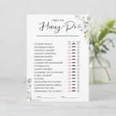 Honey Do List Bruiloft Spel Kaart (Staand voorkant)