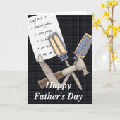 Honey Do List Handyman Vaderdag Wenskaart Kaart (Gele Bloem)