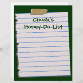 Honey Do List Letterhead Stationery (Voorkant / Achterkant)