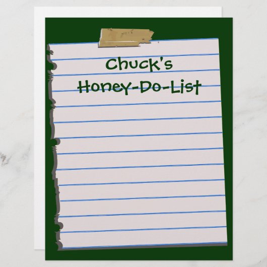 Honey Do List Letterhead Stationery (Voorkant / Achterkant)