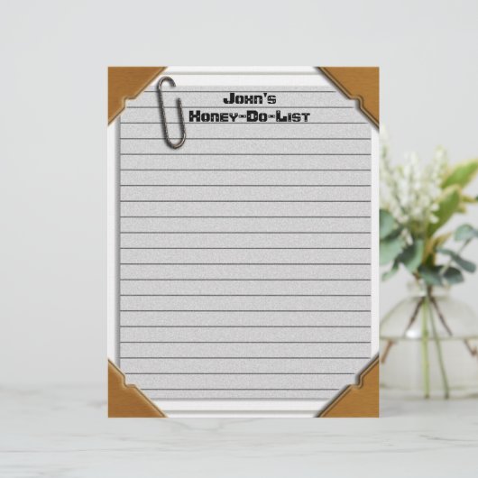 Honey-Do-List Letterhead Stationery (Staand voorkant)