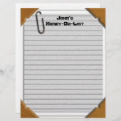 Honey-Do-List Letterhead Stationery (Voorkant / Achterkant)