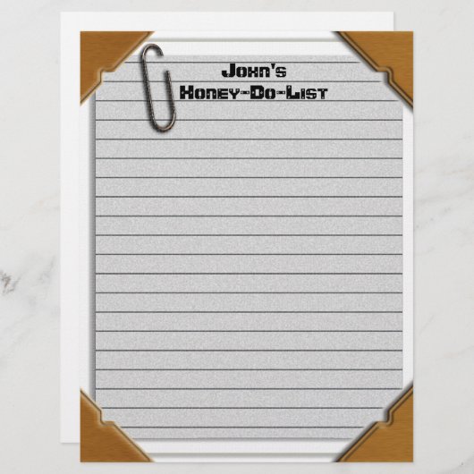 Honey-Do-List Letterhead Stationery (Voorkant / Achterkant)
