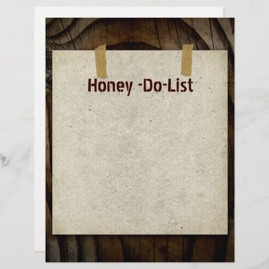 Honey-Do-List Letterhead Stationery (Voorkant / Achterkant)