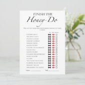 Honey Do List Minimalistisch Vrijgezellenfeest Gam Kaart (Staand voorkant)