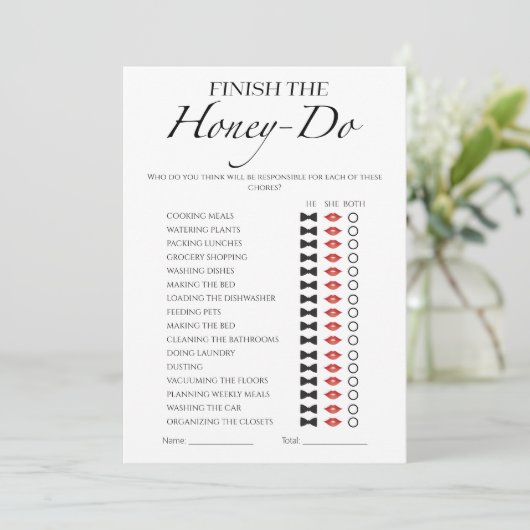 Honey Do List Minimalistisch Vrijgezellenfeest Gam Kaart (Staand voorkant)