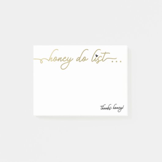 Honey Do List Notitieblok, Faux Gold Paint, Hart Post-it® Notes (Voorkant)