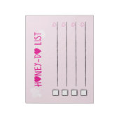 Honey Do List Roze Hearts Checklist Wife Husband Notitieblok (Linkerzijde)