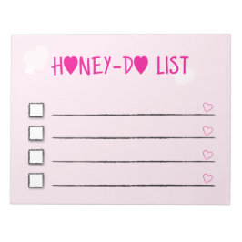Honey Do List Roze Hearts Checklist Wife Husband Notitieblok