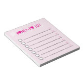 Honey Do List Roze Hearts Checklist Wife Husband Notitieblok (Schuin)