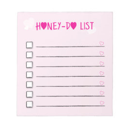 Honey Do List Roze Hearts Checklist Wife Husband Notitieblok