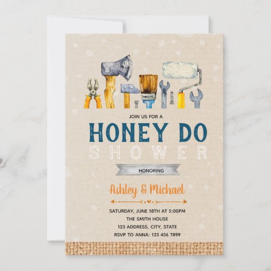 Honey do thema feest uitnodiging (Voorkant)