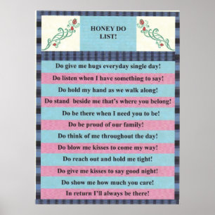 HONEY DOE LIJST! POSTER