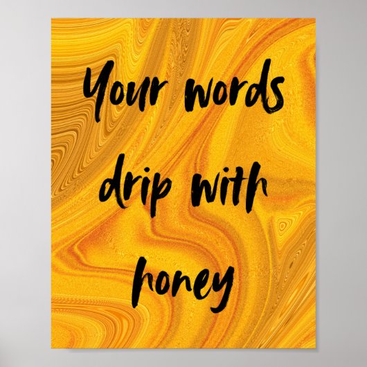 Honey Drip Art Print in Goud (Voorkant)