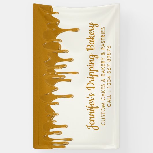 Honey Drip Bakery Chef Cafe Cake Display Spandoek (Verticaal)