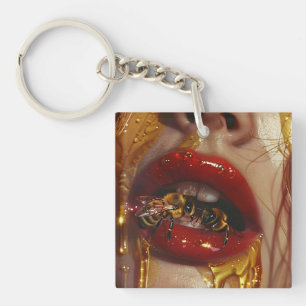 Honey Drip Beauty – Sensuele Gouden Portretten van Sleutelhanger