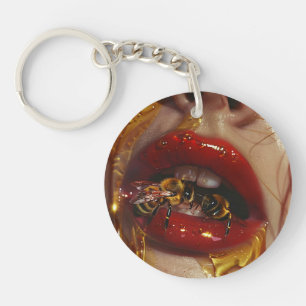 Honey Drip Beauty – Sensuele Gouden Portretten van Sleutelhanger