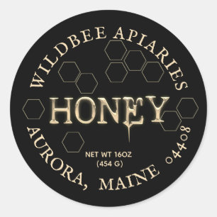 Honey Drip Black en Metallic Label met Honeycomb