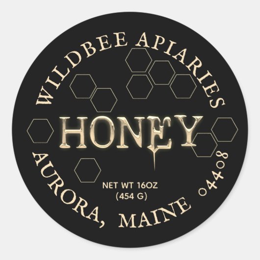 Honey Drip Black en Metallic Label met Honeycomb (Voorkant)