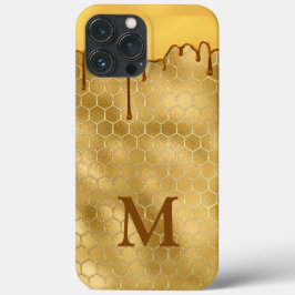 Honey Drip Goud Initiële Typografie Bijenkorf  Case-Mate iPhone Case