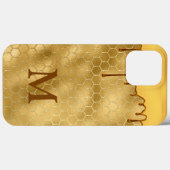 Honey Drip Goud Initiële Typografie Bijenkorf Case-Mate iPhone Case (Achterkant (horizontaal))