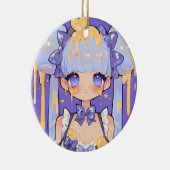 Honey Drip Kawaii Chibi Meisje Keramisch Ornament (Rechts)