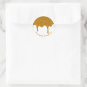 Honey Drip Sweets Bakery Gouden Elegante Pot Ronde Sticker (Tas)