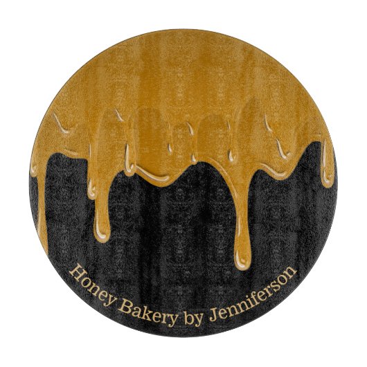 Honey Drip Sweets Bakkerij Goud Zwart set Snijplank (Voorkant)