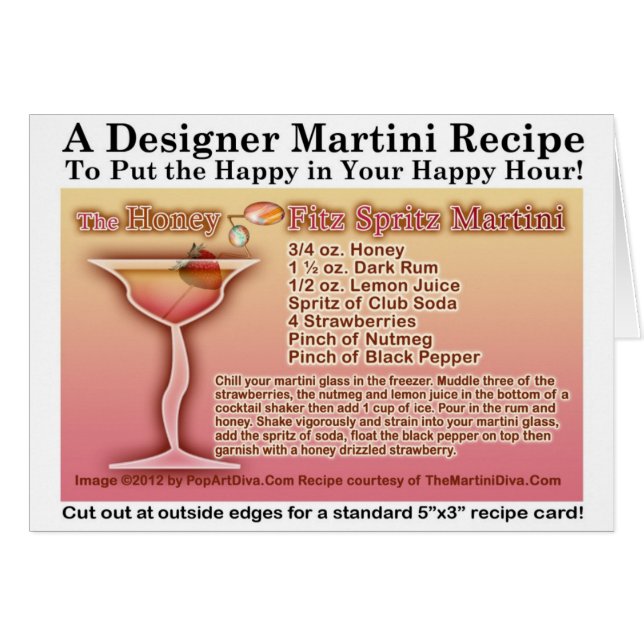 Honey Fitz Spritz Martini Recept Wenskaart (Voorkant Horizontaal)