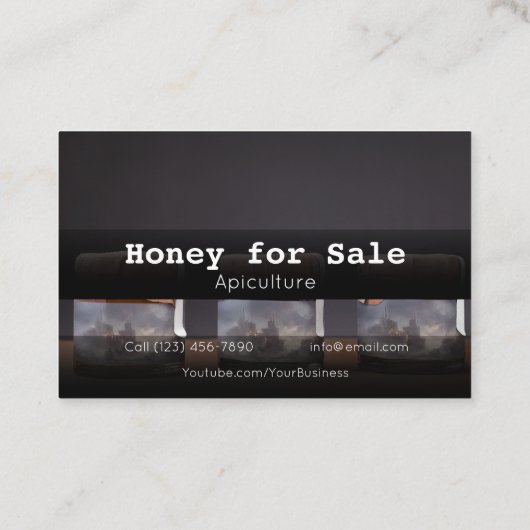 Honey for Sale Apiculture Business Company Visitekaartje (Achterkant)
