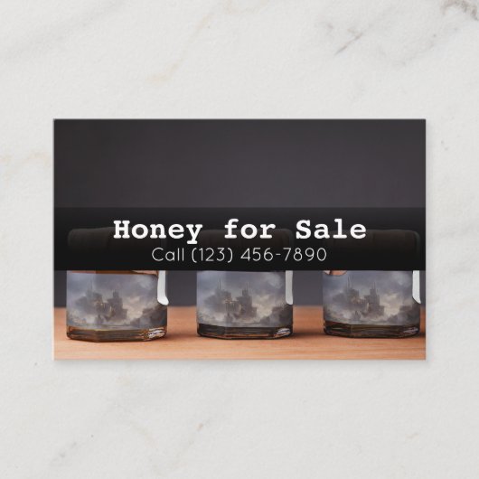 Honey for Sale Apiculture Business Company Visitekaartje (Voorkant)