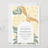 Honey Garden Abstract Floral Modern Spring Wedding Kaart (Voorkant)