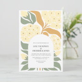 Honey Garden Abstract Floral Modern Spring Wedding Kaart (Staand voorkant)