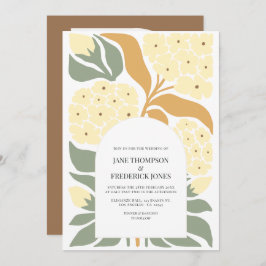 Honey Garden Abstract Floral Modern Spring Wedding Kaart
