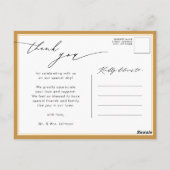 Honey Gold Elegant script Modern Wedding Bedankt Briefkaart (Achterkant)