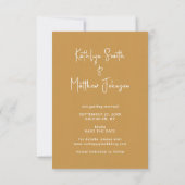 Honey Gold Fun Script Modern Photo Wedding Save The Date (Achterkant)