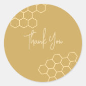Honey Golden Beige Baby shower Bedankt Ronde Sticker (Voorkant)