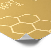 Honey Golden Beige Baby shower Dessert Bar Poster (Hoek)