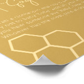 Honey Golden Beige Baby shower Zeg geen Baby Poster (Hoek)