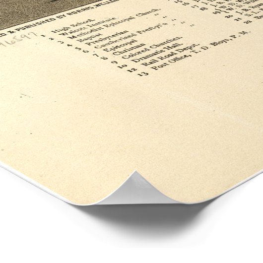 Honey Grove Texas 1886 Antiek Panoramic Map Poster (Hoek)