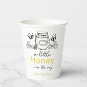 Honey Hand-drawn Jar & Bees White Baby Shower Papieren Bekers (Voorkant)