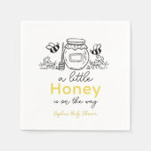 Honey Hand-drawn Jar Bees White Baby Shower Servet (Voorkant)