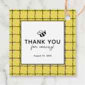 Honey Hand-drawn Jar & Bees Yellow Baby Shower Bedankjes Labels (Achterkant)