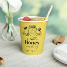 Honey Hand-drawn Jar & Bees Yellow Baby Shower
