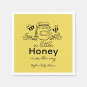 Honey Hand-drawn Jar Bees Yellow Baby Shower Servet (Voorkant)