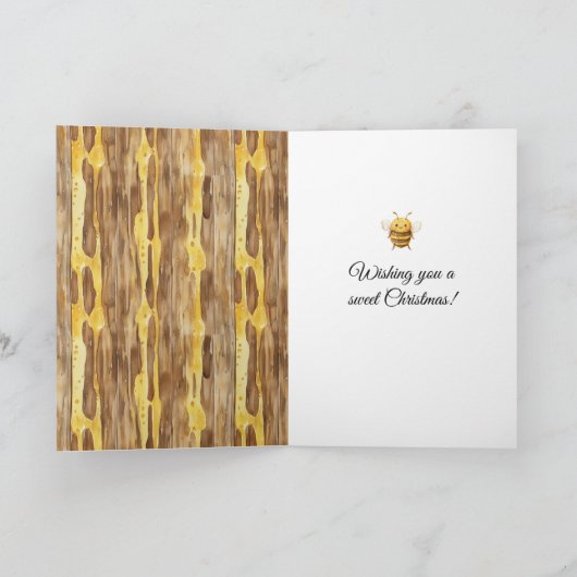 Honey Happy Bees Christmas   Kaart (Binnen)